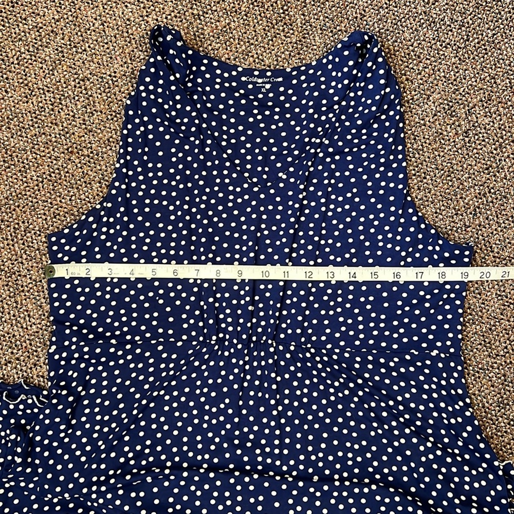 Coldwater Creek Navy Blue Dress with White Polka Dots XL - Picture 6 of 7